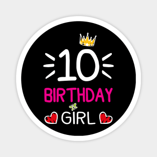 Kids 10th Birthday Girl Crown Princess Magnet